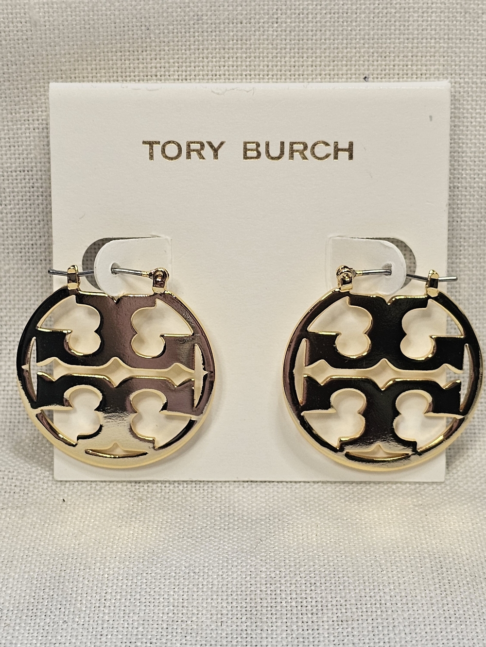 Tory Burch Iconic Double T Earrings New On Card